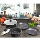 Westinghouse juego de 2 ollas 2 sartenes  de aluminio forjado  acabado marmol de 6 piezas - WCCS000906AMBB