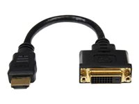 StarTech.com Adaptador de 20cm HDMI a DVI - DVI-D Hembra - HDMI Macho Cable Conversor de Vídeo - Negro