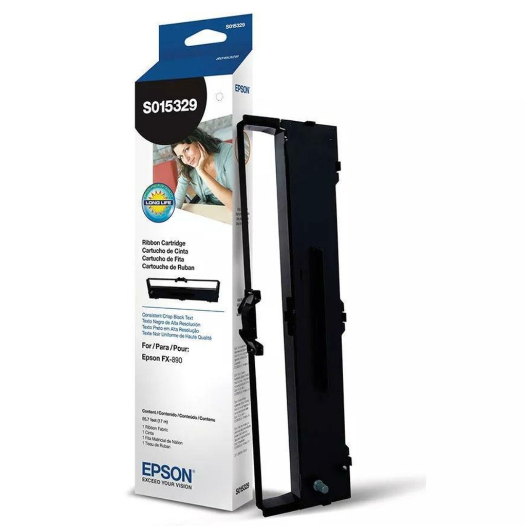 Epson S015329 - Negro - cinta de tela para impresora para FX 890, 890A, 890II, 890IIN, 890N