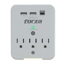 Forza FWT-331USBC - Protector contra sobretensiones (montaje en pared) - CA 125 V 1875 vatios