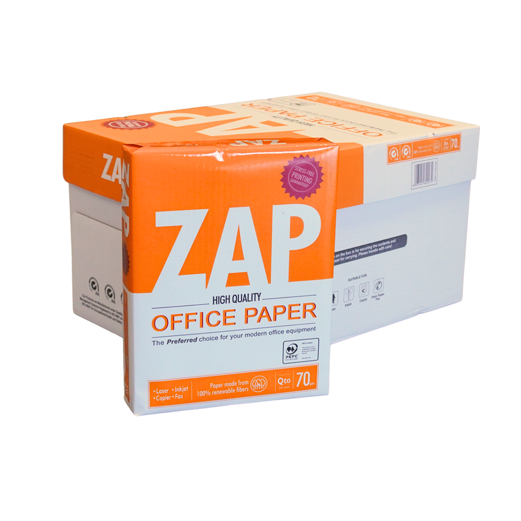 [ZA00001] Zap papel resma blancura 97% caja 10 und  8.5 X 11 500hjs 70 grs