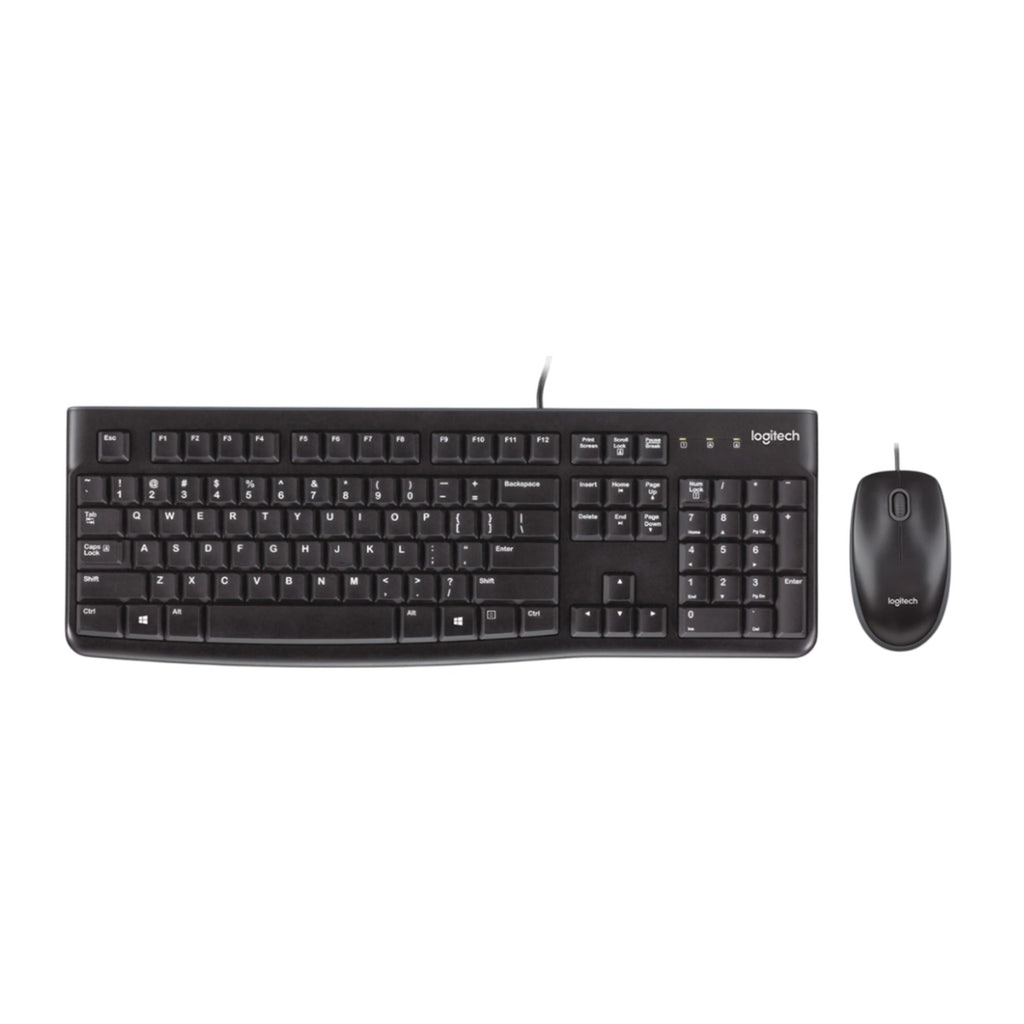 [400187] Combo Teclado y Mouse Logitech MK120 Membrana Alámbrico USB Negro