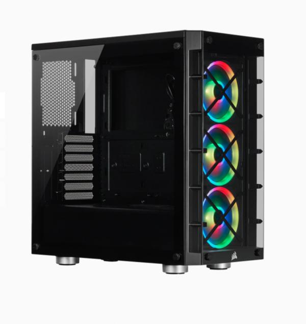 [23068] Case Gaming RGB Corsair iCUE 465X Negro - Vidrio Templado