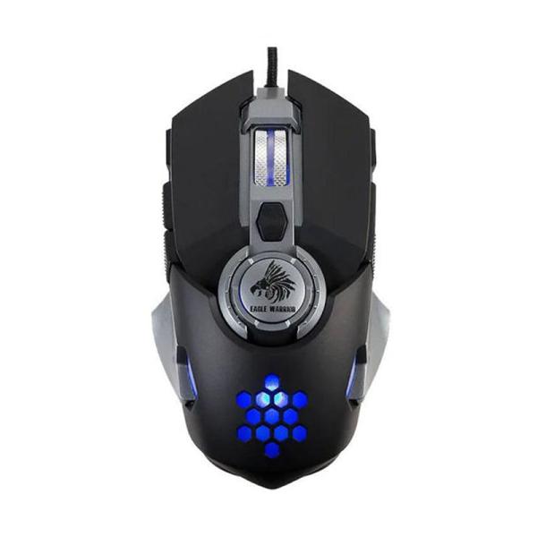 [12153] Mouse Gaming Eagle Warrior Hive Alámbrico USB 4800 DPI Negro/Plateado