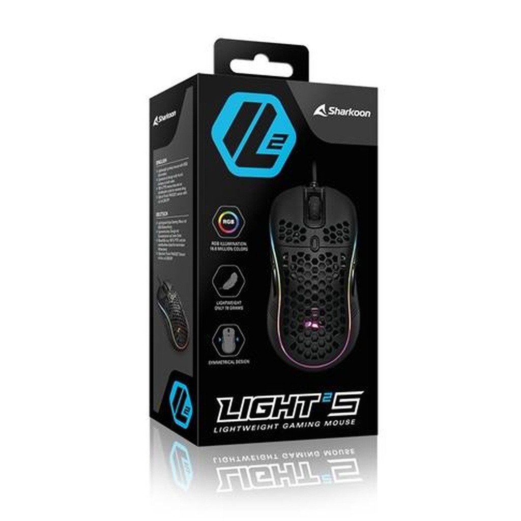 [1202179] Mouse Gaming Sharkoon Light2 S RGB 6200 Dpi Negro