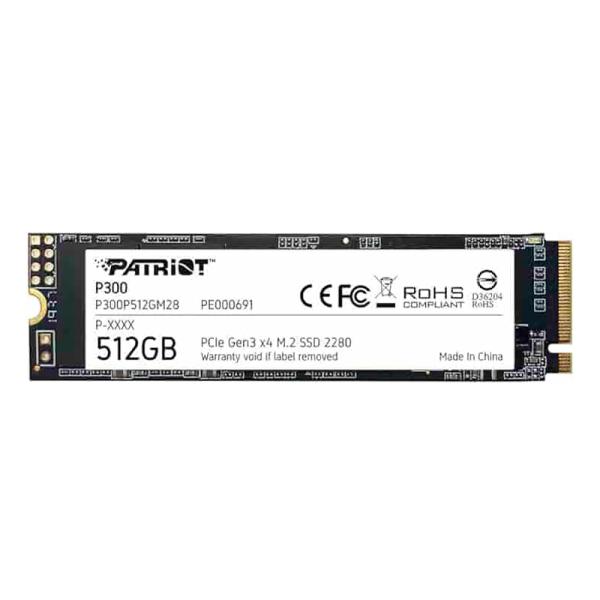 [360104045] HD INTERNO SOLIDO 512GB PATRIOT P300 M.2 2280 PCIE GEN3 X4 1700MB/S / 1100MB/S P300P512GM28 P300