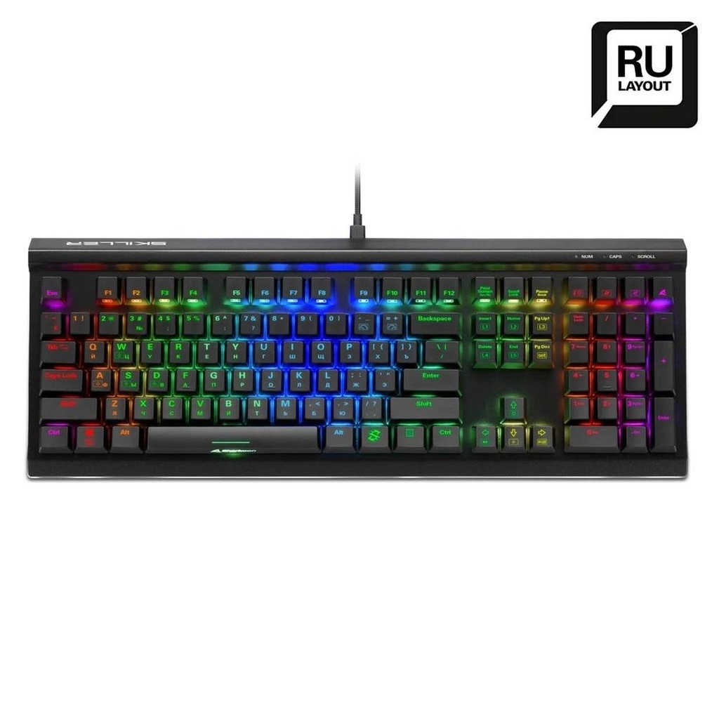TECLADO GAMING RGB SHARKOON SKILLER SGK60 MECÁNICO ALÁMBRICO USB ESPAÑOL SWITCH ROJO 4044951033515 - NEGRO