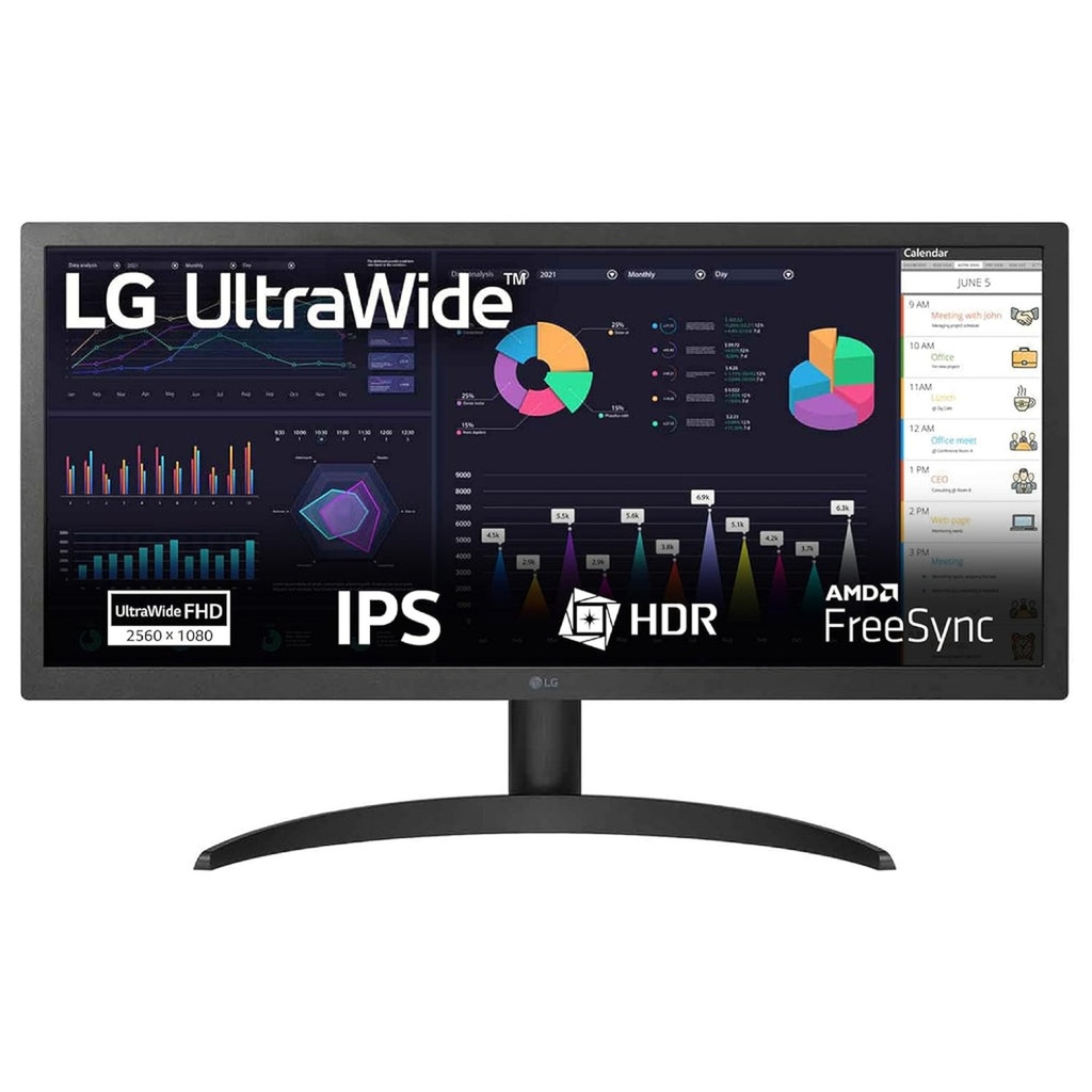 Monitor LG 26" Wfhd 26WQ500-B Plano Slim 75 Hz HDMI