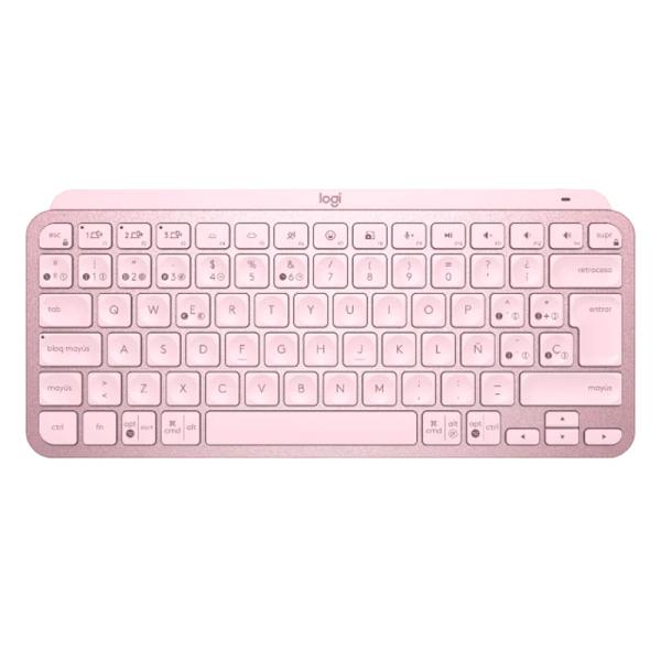 [1225108] Teclado Logitech Mx Keys Mini Inalámbrico Bluetooth Español Rosado