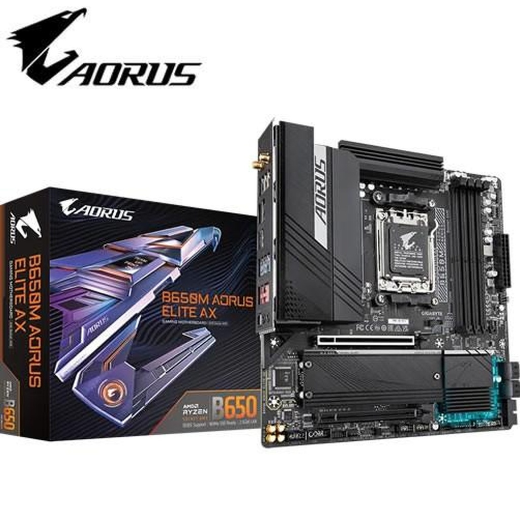 Tarjeta Madre Gigabyte B650M Aorus Elite AX AM5 Micro ATX DDR5