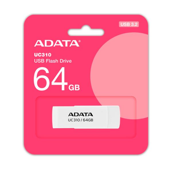 [3603042] Memoria USB Adata UC310 64GB USB-A 3.2 Gen 1 Blanco