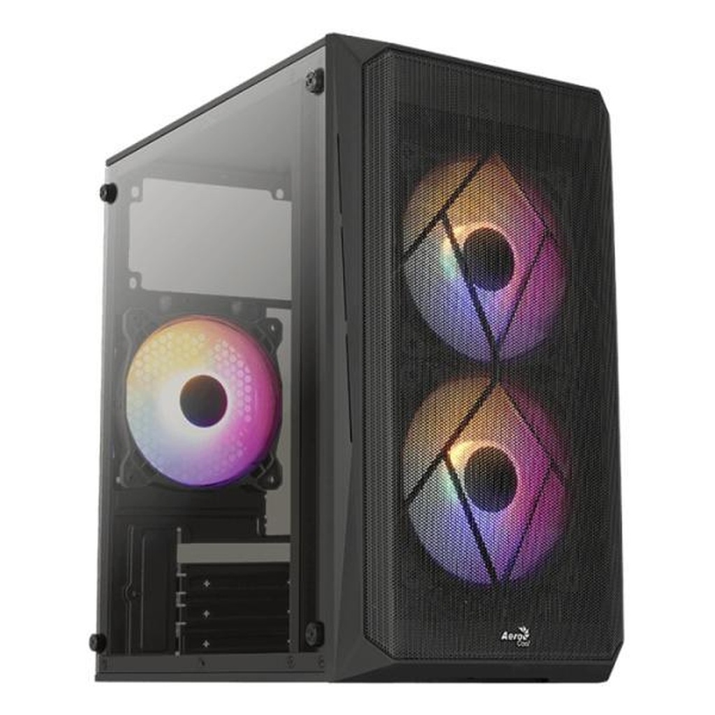 [23487] Case Gaming Aerocool CS-107-A-BK-V2 Mini Tower RGB Vidrio