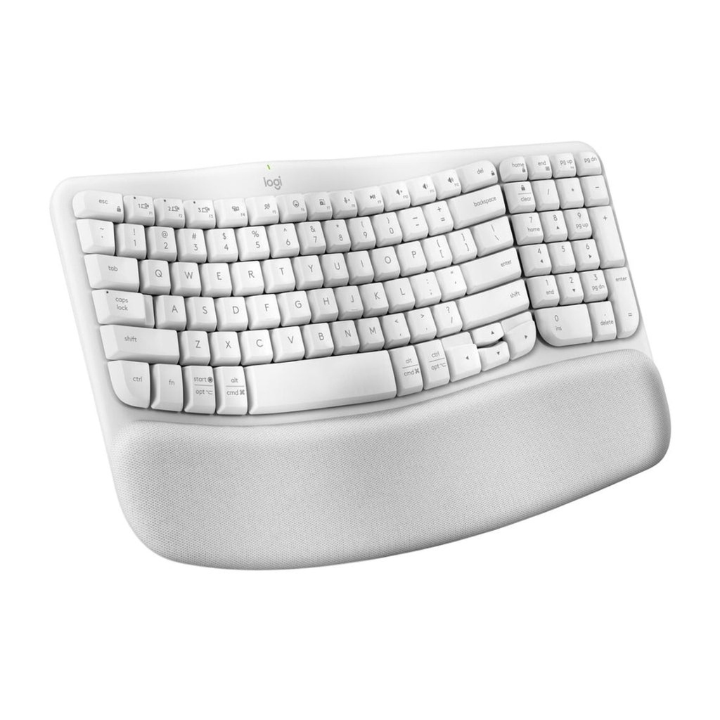 [1225215] Teclado Logitech Ergo Wave Keys Inalámbrico Bluetooth Inglés 920-012275 - Blanco