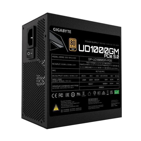 [21231] Fuente de Poder Gigabyte GP-UD1000GM PG5 Rev 1000W 80 Plus Gold Full Modular Atx - Negro