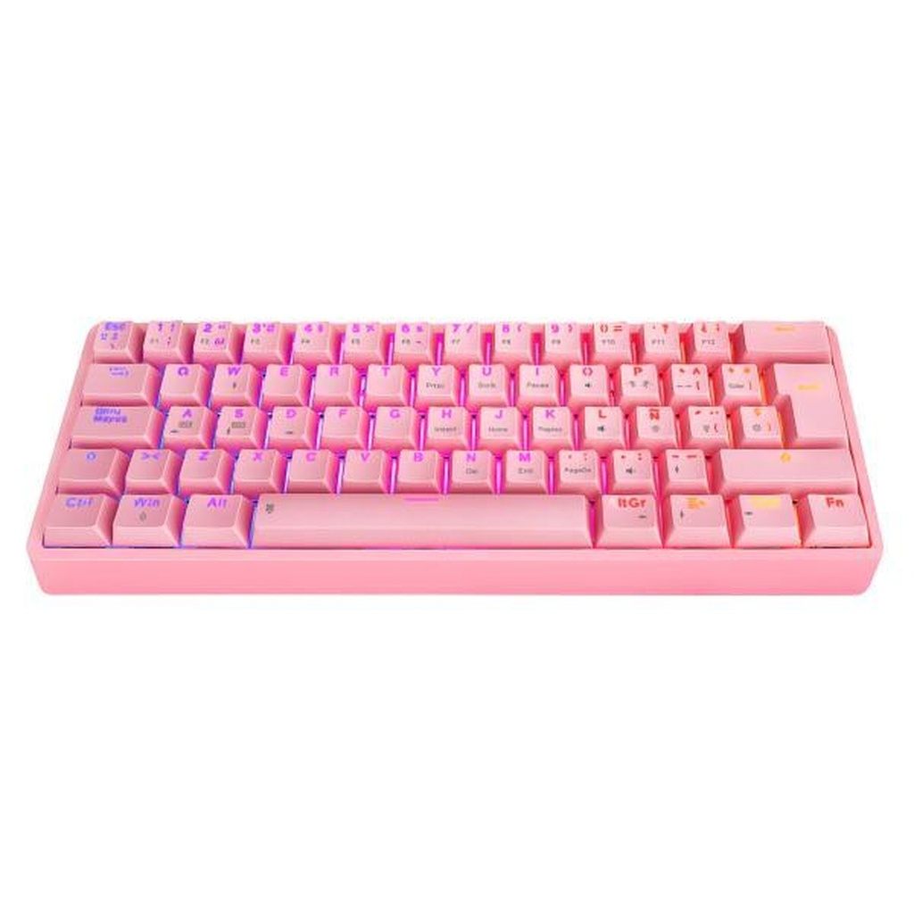[1201280] Teclado Gaming RGB Eagle Warrior Kgy182u0001c 60% Mecánico Alámbrico USB Español - Rosado