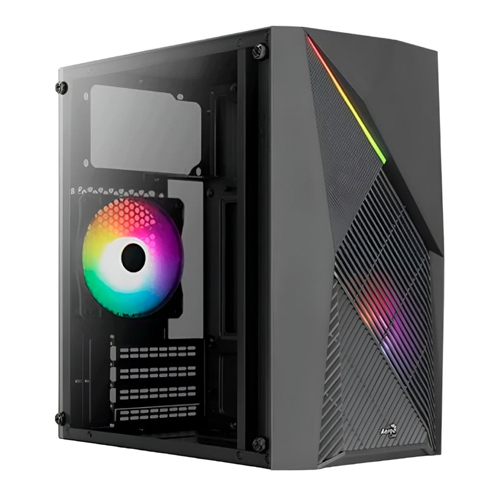 [23507] Case Gaming RGB Aerocool Raider MINI-G-BK-V2 Ventiladores 2 de 120MM con Vidrio Lateral Accs-pv44023.11 - Negro