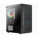 Case Gaming RGB Aerocool Trinity Mini G-BK-V3 Mini Tower 1 Ventilador de 120MM y 2 de 140MM con Vidrio Lateral y Malla Frontal Accs-pv32133.11 - Negro
