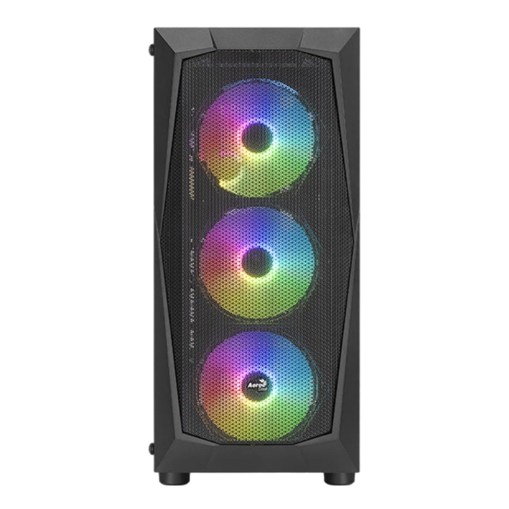 Case Gaming RGB Aerocool Falcon G-BK-V2 Mid Tower Ventiladores 4 de 120MM con Vidrio Templado Lateral y Malla Frontal Accm-pv41143.11 - Negro