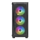 Case Gaming RGB Aerocool Falcon G-BK-V2 Mid Tower Ventiladores 4 de 120MM con Vidrio Templado Lateral y Malla Frontal Accm-pv41143.11 - Negro