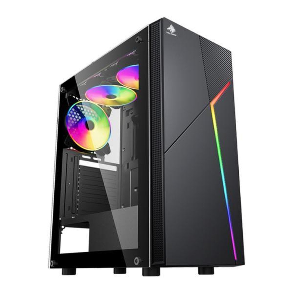 [23516] Case Gaming RGB Eagle Warrior Cg15aara001c Mid Tower Sin Ventilación Incluida con Vidrio Lateral - Negro