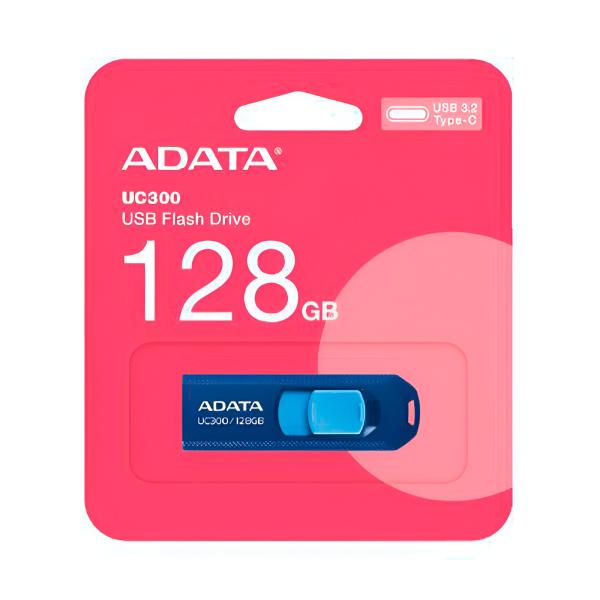 [3603055] Memoria USB 128GB Adata UC300 USB-C 3.2 Gen 1 Acho-uc300-128g-rn/bu - Azul / Celeste