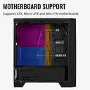 Case Gaming RGB Aerocool Cylon Mid Tower Ventilador 1 de 120MM con Vidrio Lateral ACCM-PV10013-11 - Negro