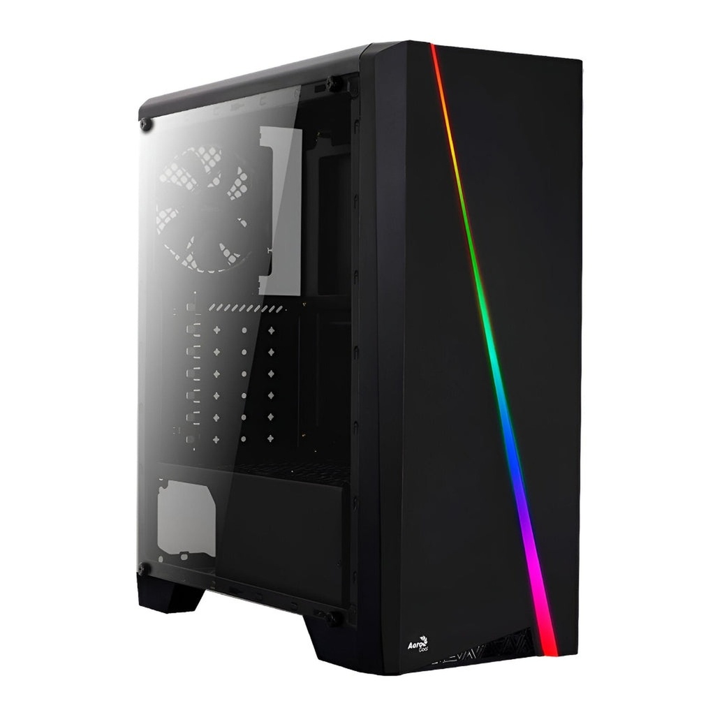 [23535] Case Gaming RGB Aerocool Cylon Mini Mini Tower Ventilador 1 de 80MM con Vidrio Lateral Accm-pv12013.11 - Negro