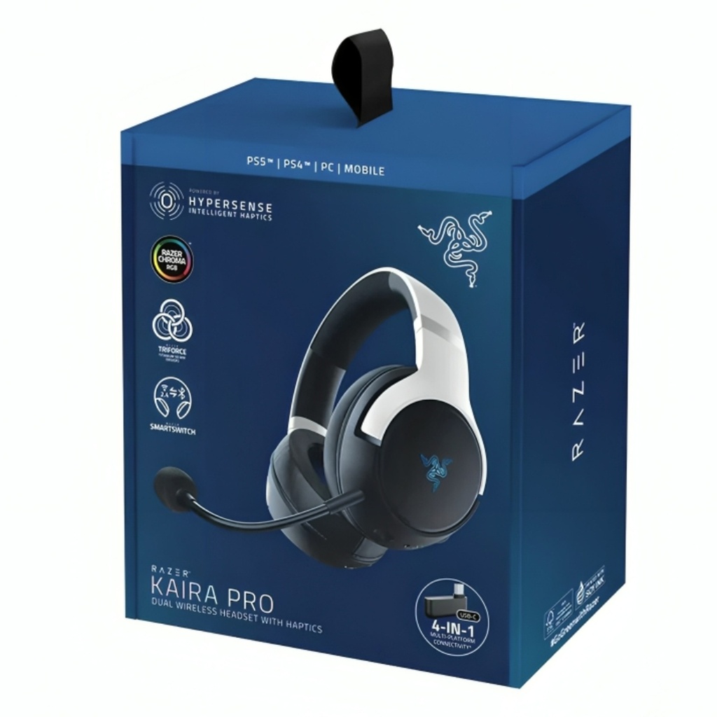 Headset Gaming Razer Kaira PRO Inalámbrico (bluetooth/ 2.4 Ghz) para Playstation 5 RZ04-04030100-R3U1 - Blanco
