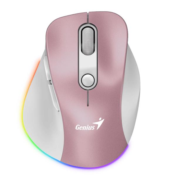 [1202344] Mouse Genius RGB RS2 Ergo 9000S PRO Inalámbrico con Receptor 2400 Dpi 31030039403 - Rosado