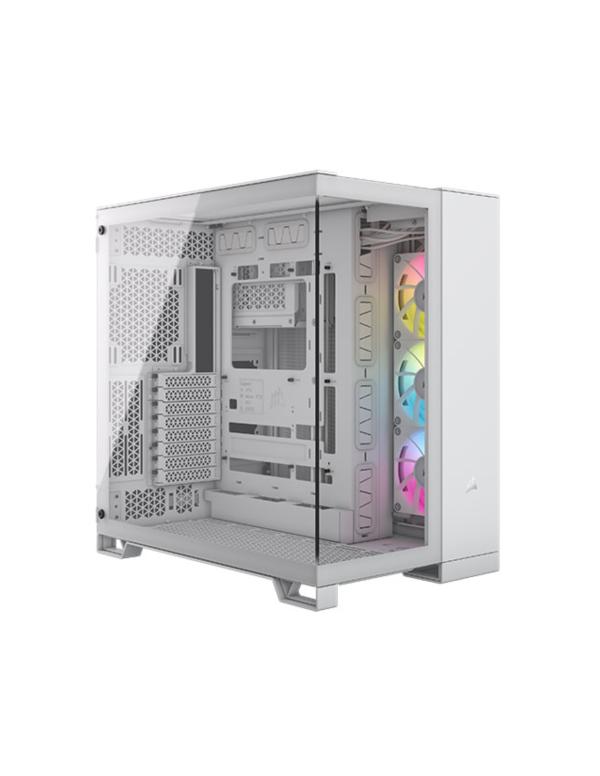 Case Gaming RGB Corsair Atx Icue Link 6500X Mid Tower Ventiladores 3 de 120M con Vidrio Lateral CC-9011270-WW - Blanco