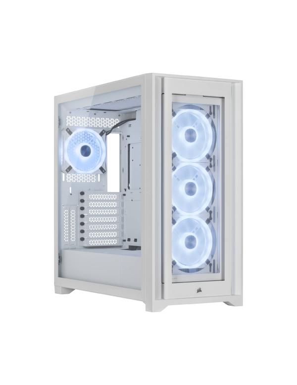 [23555] Case Gaming RGB Corsair Icue 5000X Ql Edition Mid Tower 4 Ventiladores con Vidrio Lateral y Frontal CC-9011233-WW - Blanco