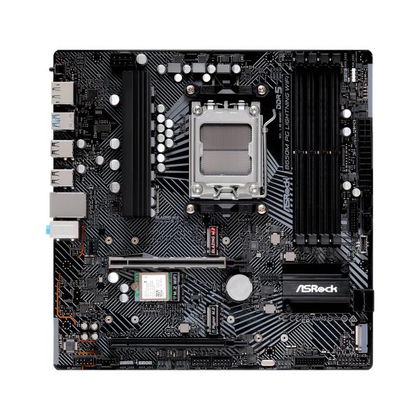 [11577] Tarjeta Madre Asrock B650M Pg Lightning WIFI AM5 MICRO-ATX DDR5 MB-B650MPGL W - Negro