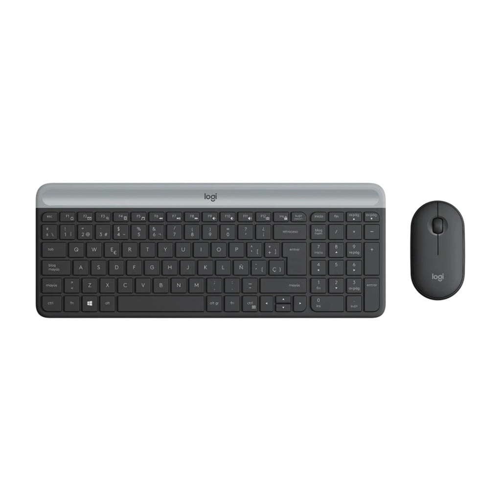 [1225272] Teclado y Mouse Logitech MK470 Slim Combo Inalámbrico 2.4 Ghz Inglés 920-009437 - Negro