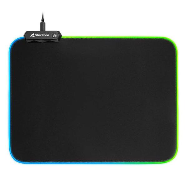 [1210125] Mouse Pad Gaming RGB Sharkoon 1337 V2 360 36x27cm Textil y Goma 4044951029976 - Negro