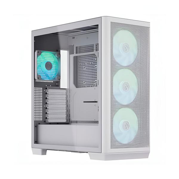 Case Gaming RGB Apnx C1-WT-V1 Mid Tower Ventiladores 4 de con Malla Frontal y Lateral Apcm-cr01043.21 - Blanco