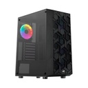 Case Gaming RGB Aerocool HIVE-G-BK-V3 Mid Tower 1 Ventilador de 120MM con Vidrio Lateral Accm-pv27013.11 - Negro