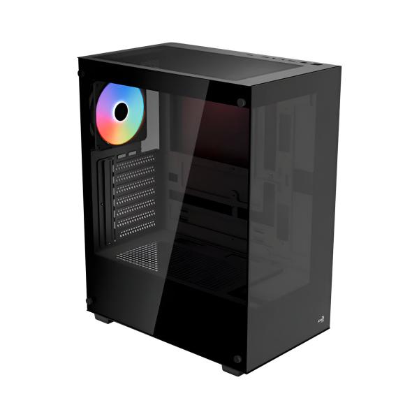 [23598] Case Gaming RGB Aerocool PIVOT-G-BK-V2 Mid Tower Ventilador 1 de 120MM con Vidrio Lateral y Frontal Accm-es08113.11 - Negro
