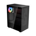 Case Gaming RGB Aerocool PIVOT-G-BK-V2 Mid Tower Ventilador 1 de 120MM con Vidrio Lateral y Frontal Accm-es08113.11 - Negro