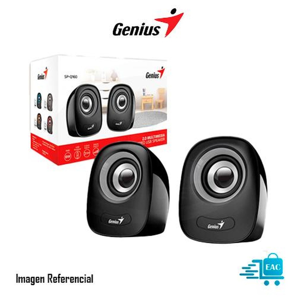 [1204213] Parlante Genius RS2 SPQ160 2W Cableado USB / 3.5mm 31730027400 - Gris