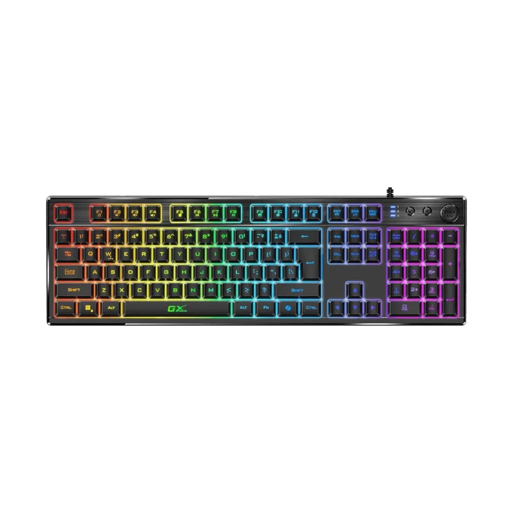 [1201314] Teclado Gaming RGB Genius K7 Membrana Alámbrico USB Español 31310056401 - Negro
