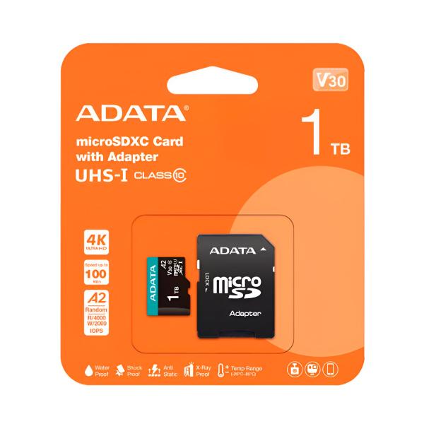 [3602042] Memoria Micro SDXC ADATA 1TB Clase 10 U3 V30 A2 4K