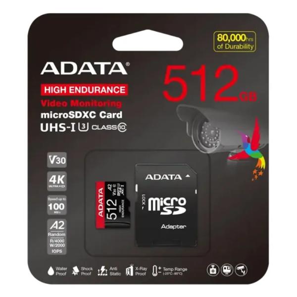 [AM6005] Memoria Micro SD Adata 512GB Alta Durabilidad Vigilancia 4K