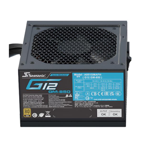 [CP5007] Fuente de Poder Seasonic G12 Gm 850 850W 80 Plus Gold Semi Modular Atx A851GMAFH - Negro
