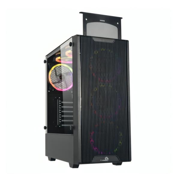 [CP3018] Case Gaming X-LION H8-675 E010-164 Panel Lateral de Vidrio Temperado + 2X USB 2.0 + USB 3.0 + Audio HD + 3X Abanico RGB - Negro