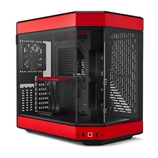 [CP3026] Case Gaming Hyte Y60 Mid Tower Ventiladores 3 de 120MM con Vidrio Frontal, Lateral y Esquina CS-HYTE-Y60-BR - Rojo / Negro