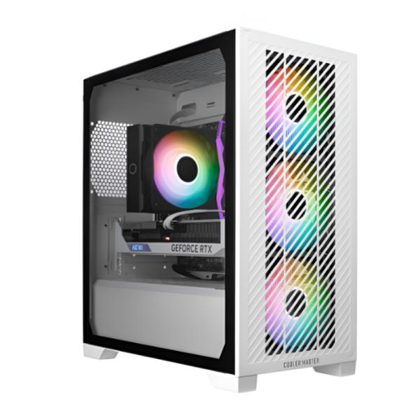 [CP3045] Case Gaming RGB Cooler Master Elite 301 Mini Tower Ventiladores 3 de 120MM con Vidrio Lateral y Malla Frontal E301-WGNN-S00 - Blanco
