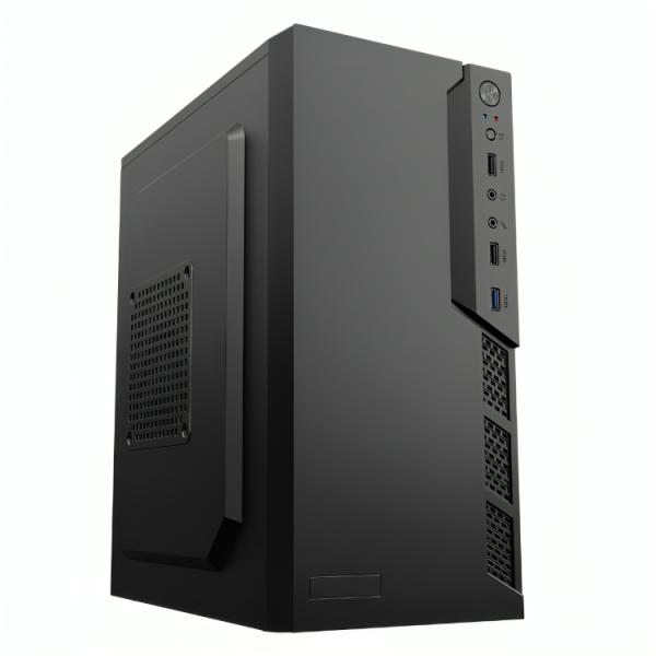 [CP3054] Case Cm23ktra001c Mini Tower Sin Ventilación Incluida con Panel Lateral y con Fuente de Poder 600W - Negro