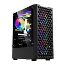 Case Gaming Eagle Warrior Cg06z5ra001c Frontal Mesh con 3 Abanicos Frontales Argb Vidrio Temperado - Negro