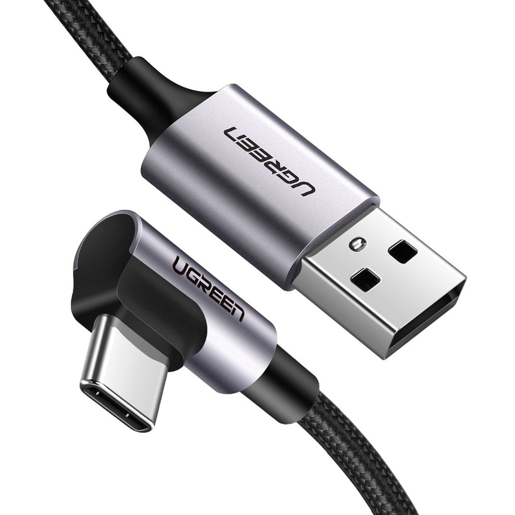 [AC3034] Cable Ugreen US284 USB-A a USB-C Angulo Recto 1M 50941 - Gris
