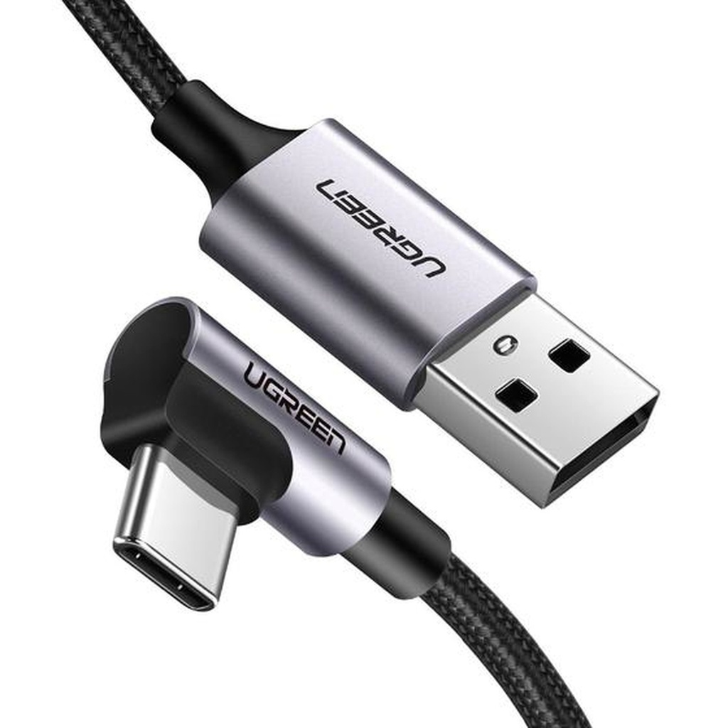 [AC3035] Cable Ugreen US284 USB-A a USB-C Angulo Recto 2M 50942 - Gris